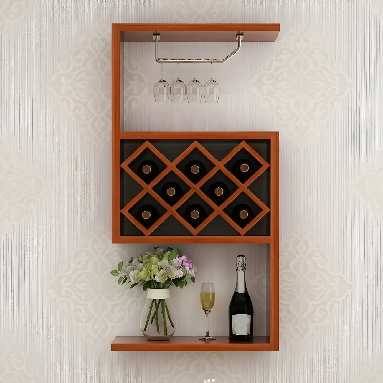 Rubberwood Wine Rack with Stackable Design Exclusively for Discerning Vintners Image - 3