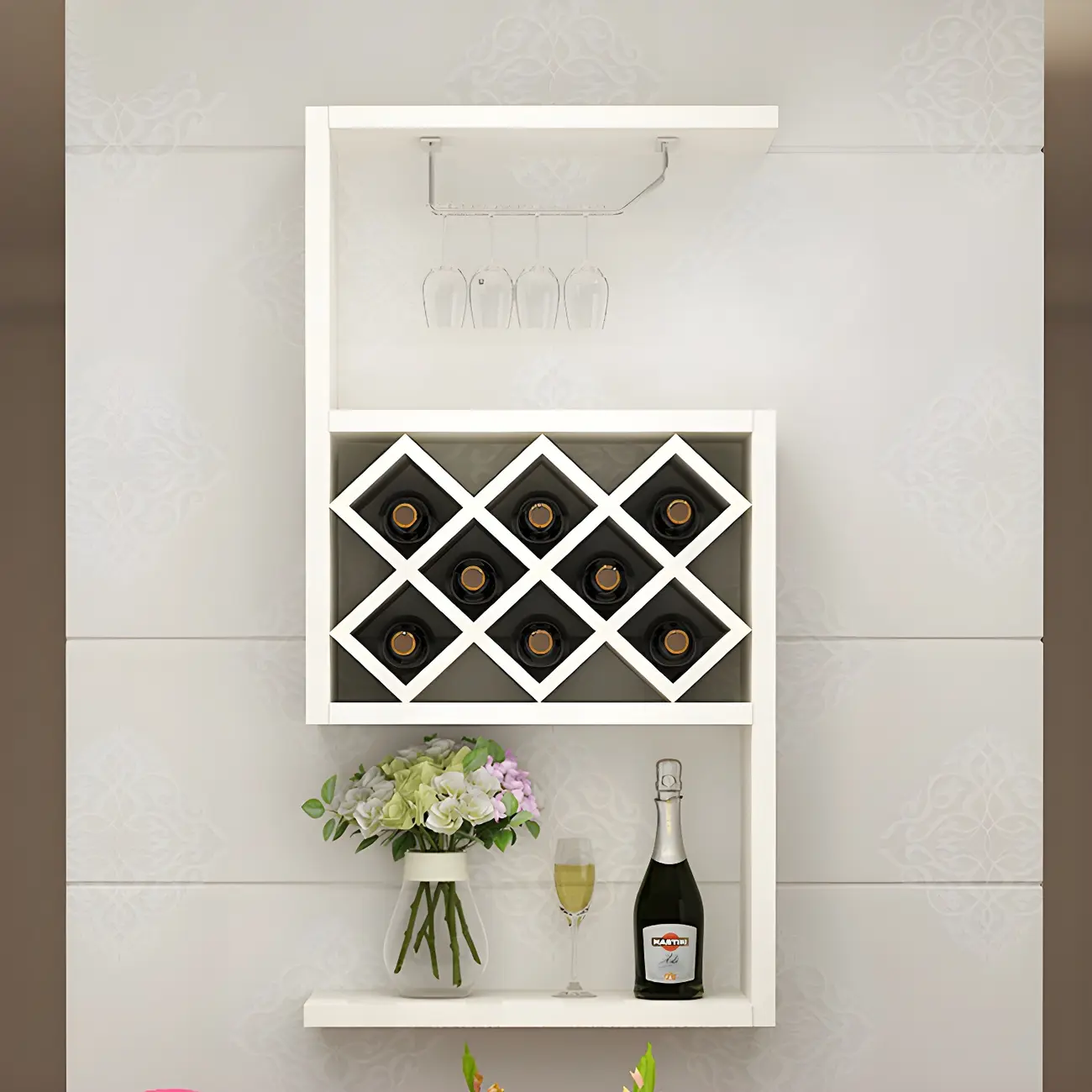Rubberwood Wine Rack with Stackable Design Exclusively for Discerning Vintners Image - 6 | homeyfad