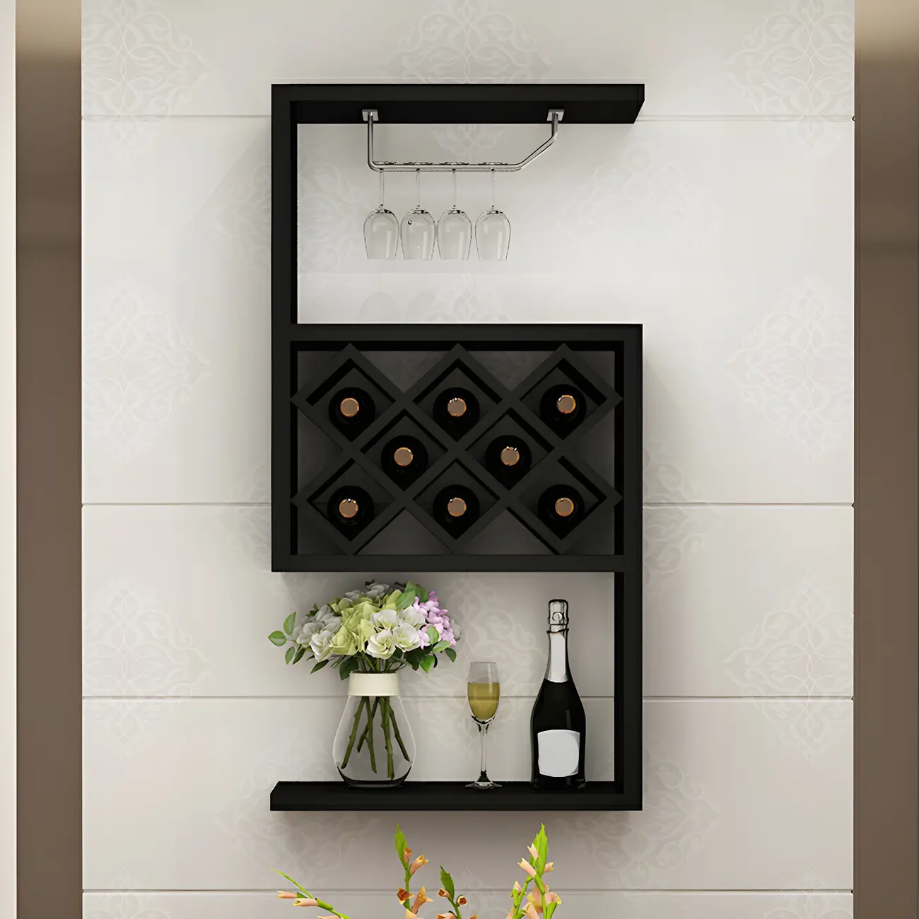Rubberwood Wine Rack with Stackable Design Exclusively for Discerning Vintners Image - 1 | homeyfad