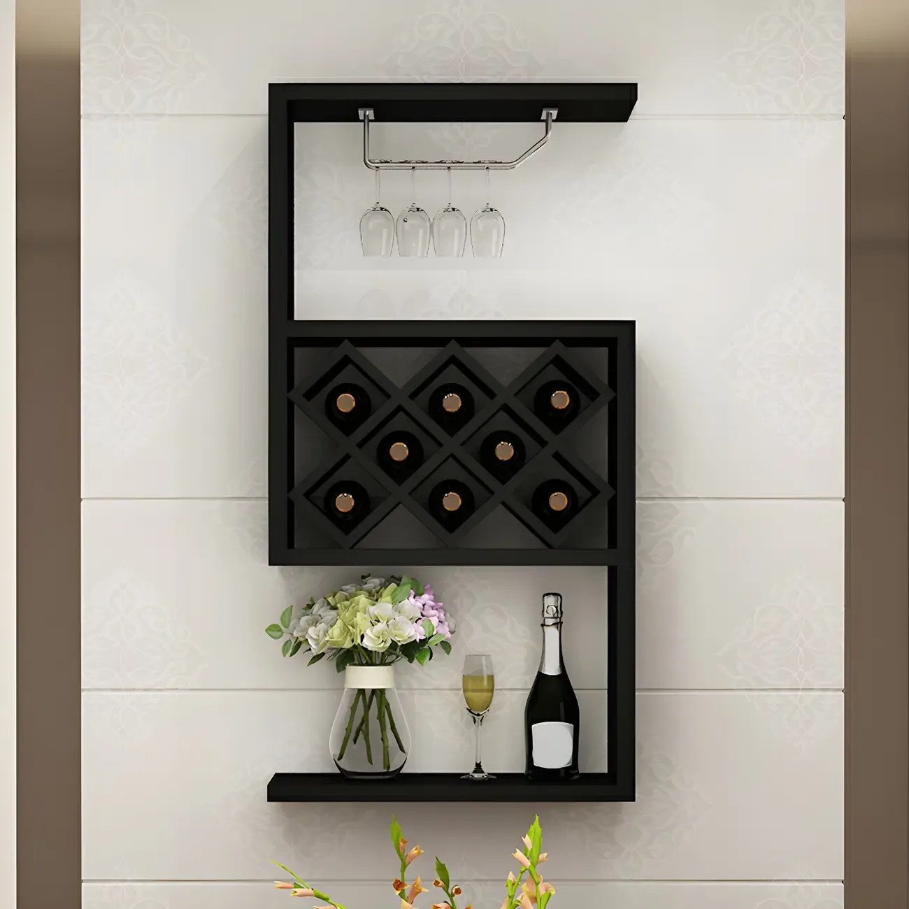 Rubberwood Wine Rack with Stackable Design Exclusively for Discerning Vintners Image - 1