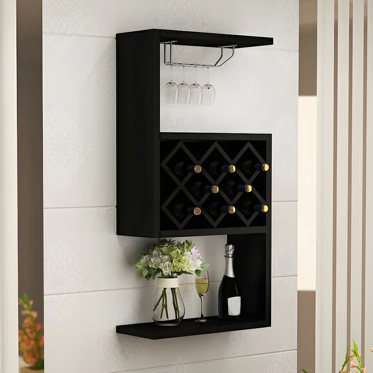 Rubberwood Wine Rack with Stackable Design Exclusively for Discerning Vintners Image - 2 | homeyfad