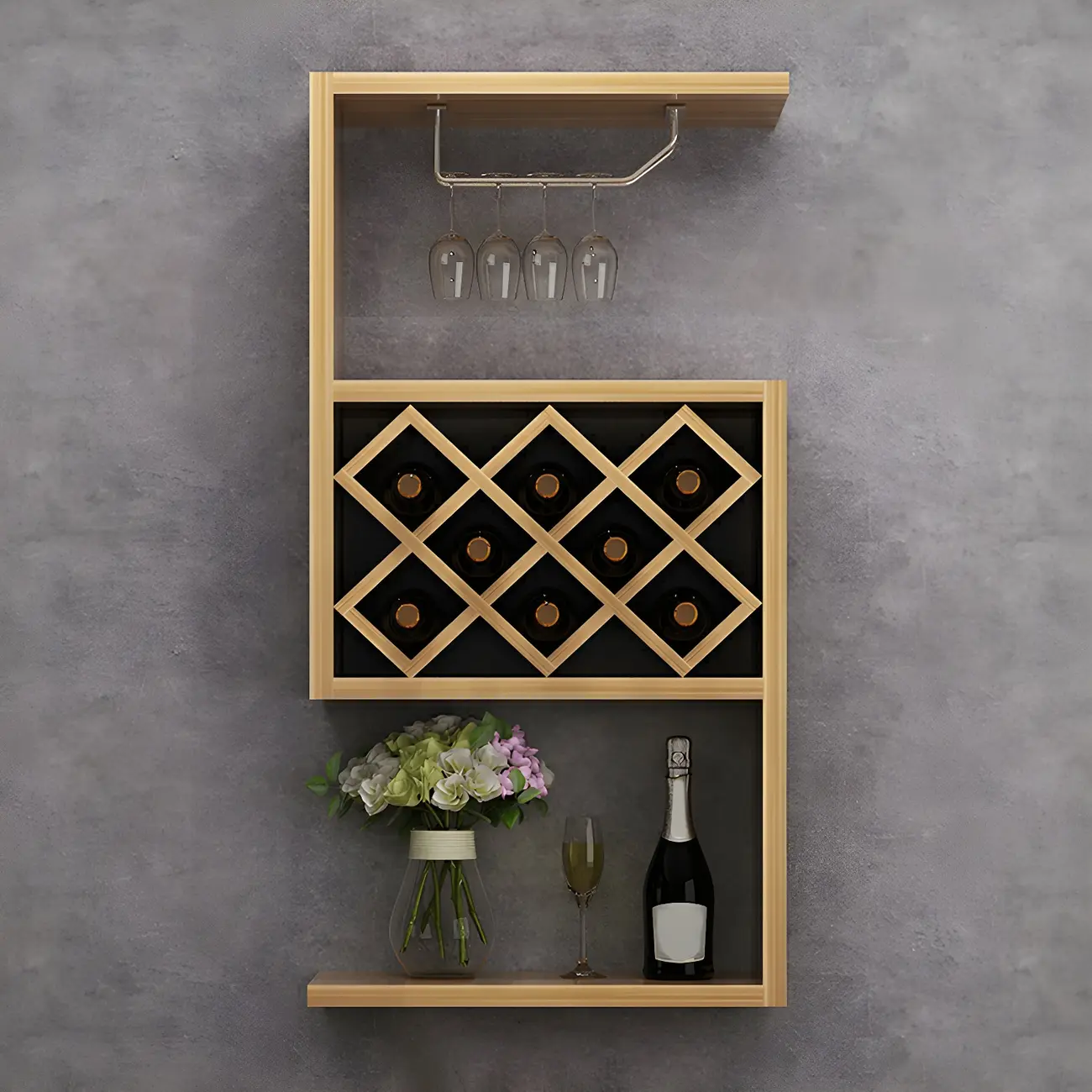 Rubberwood Wine Rack with Stackable Design Exclusively for Discerning Vintners Image - 9 | homeyfad