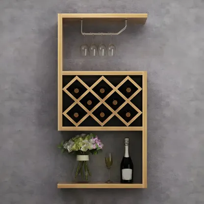Rubberwood Wine Rack with Stackable Design Exclusively for Discerning Vintners Image - 9