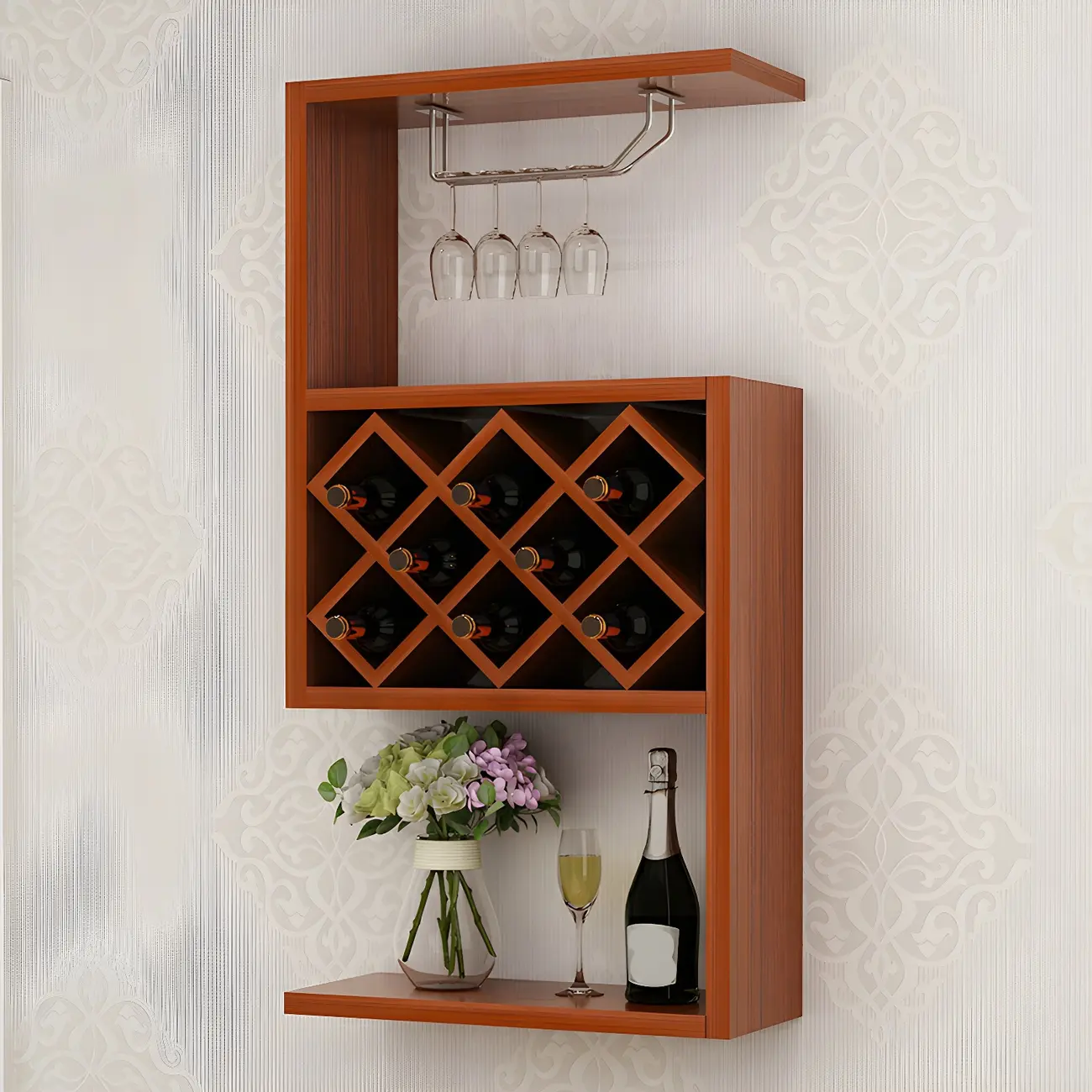 Rubberwood Wine Rack with Stackable Design Exclusively for Discerning Vintners Image - 10 | homeyfad