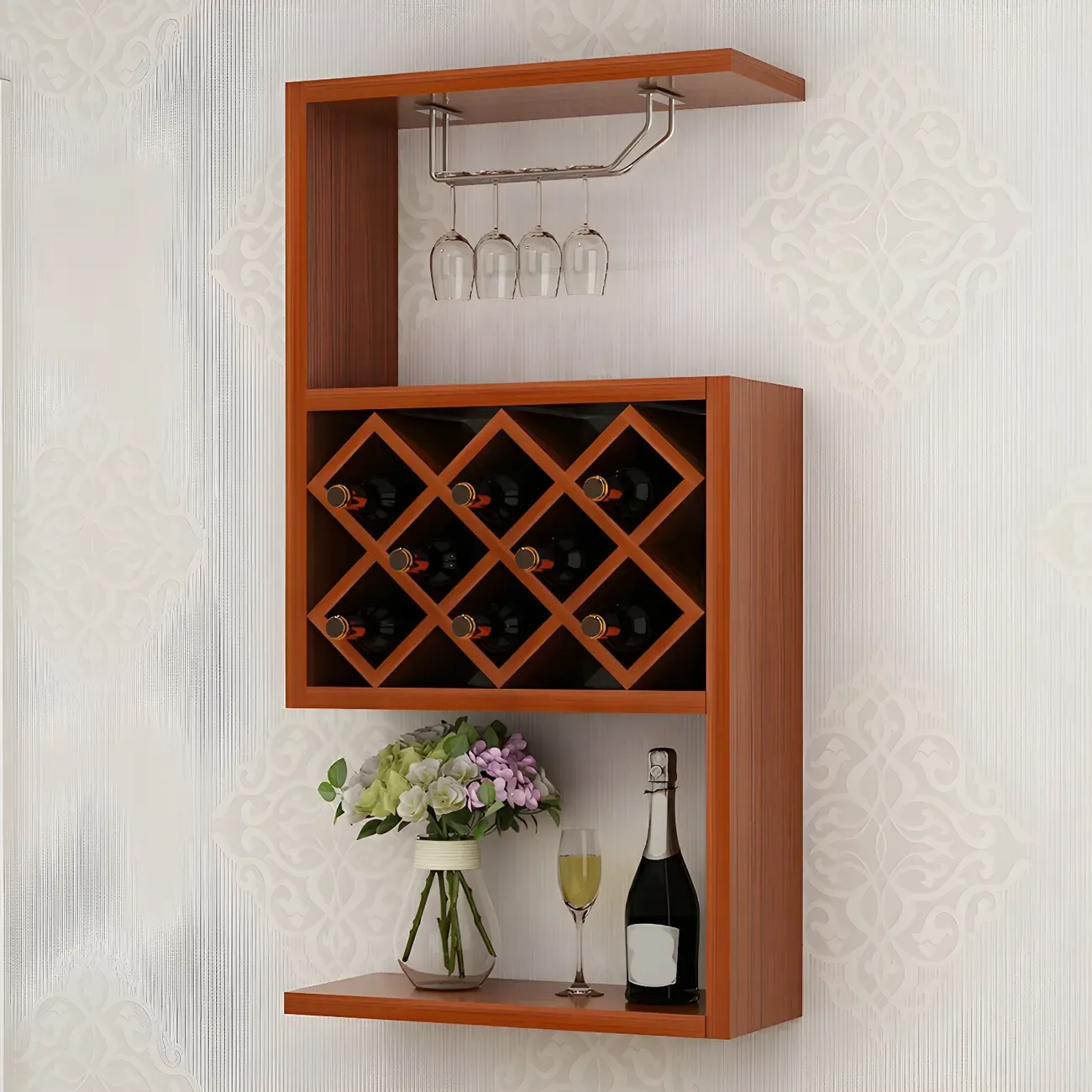Rubberwood Wine Rack with Stackable Design Exclusively for Discerning Vintners Image - 10