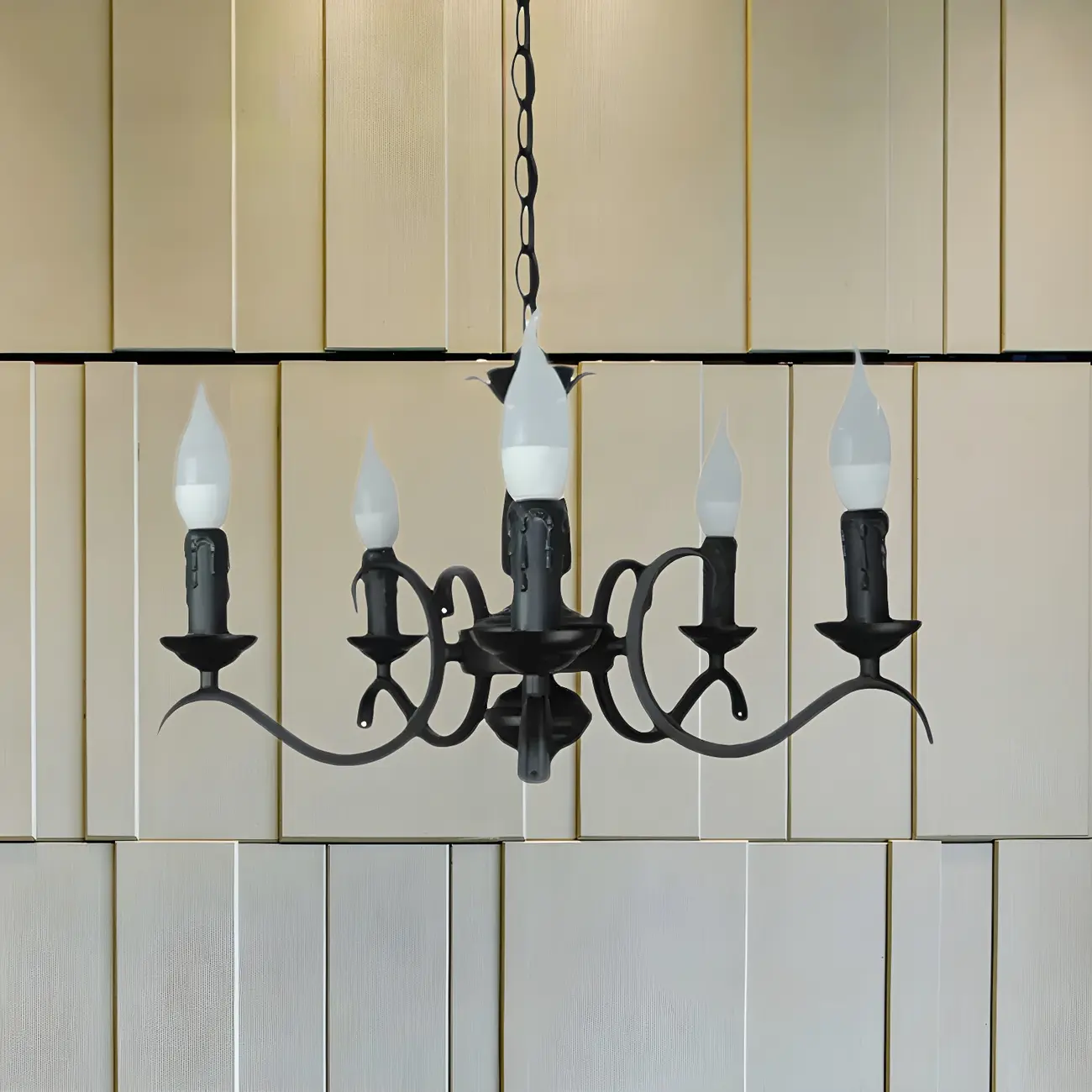 Industrial Black Metal Vintage Candelabra Chandelier Image - 13 | homeyfad