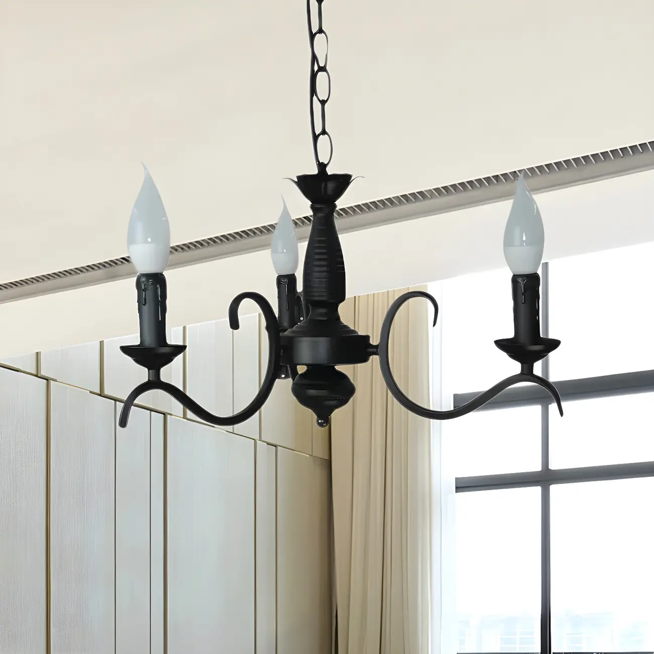 Industrial Black Metal Vintage Candelabra Chandelier Image - 10 | homeyfad