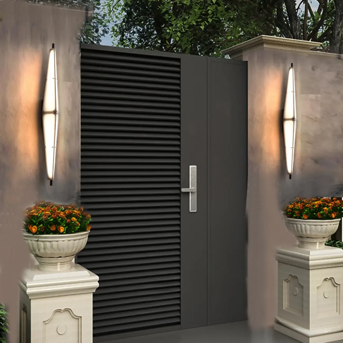 Modern Geometric White Acrylic LED Wall Sconce Image - 3