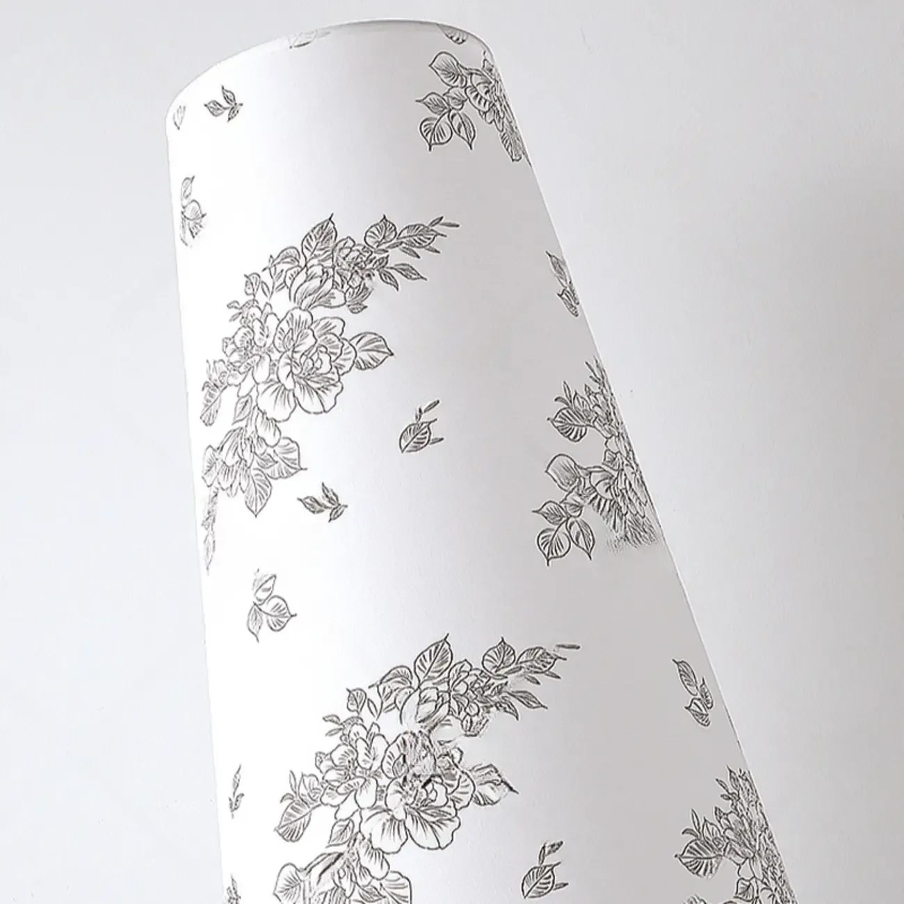 Traditional Vintage Printed Fabric Shade Floor Lamp Image - 7