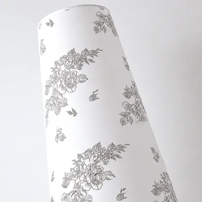 Traditional Vintage Printed Fabric Shade Floor Lamp Image - 7