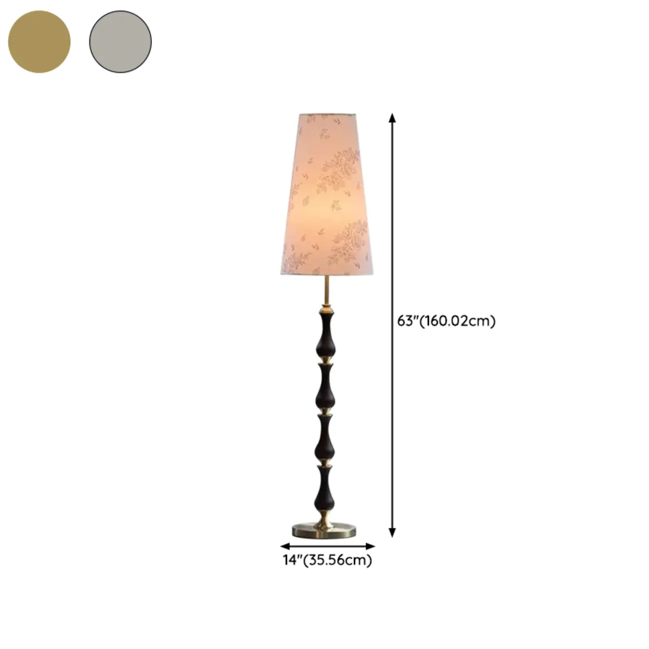 Traditional Vintage Printed Fabric Shade Floor Lamp #size | homeyfad