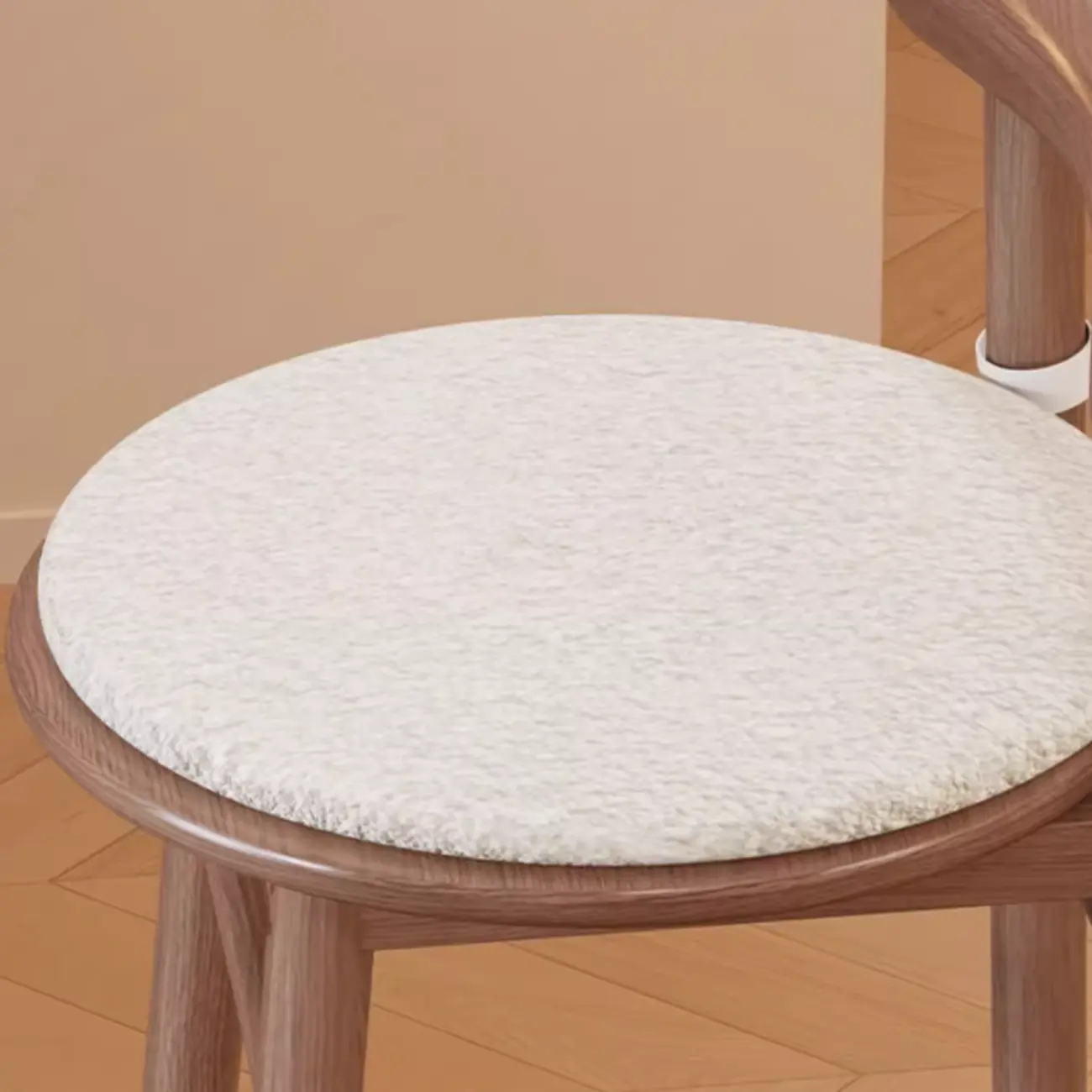 Simplistic Cushioned Round Wood Bar Stools with Backs Image - 10 | homeyfad