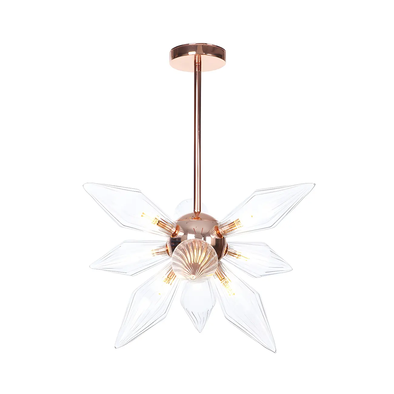 Modern Flower-Shaped Glass Chandelier for Living Room Image - 7 | homeyfad