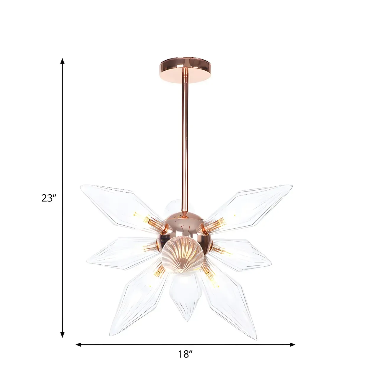 Modern Flower-Shaped Glass Chandelier for Living Room Image - 13