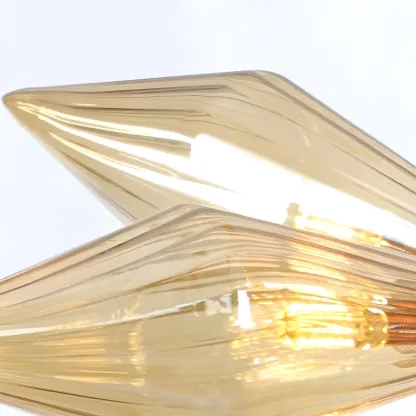 Modern Flower-Shaped Glass Chandelier for Living Room Image - 9