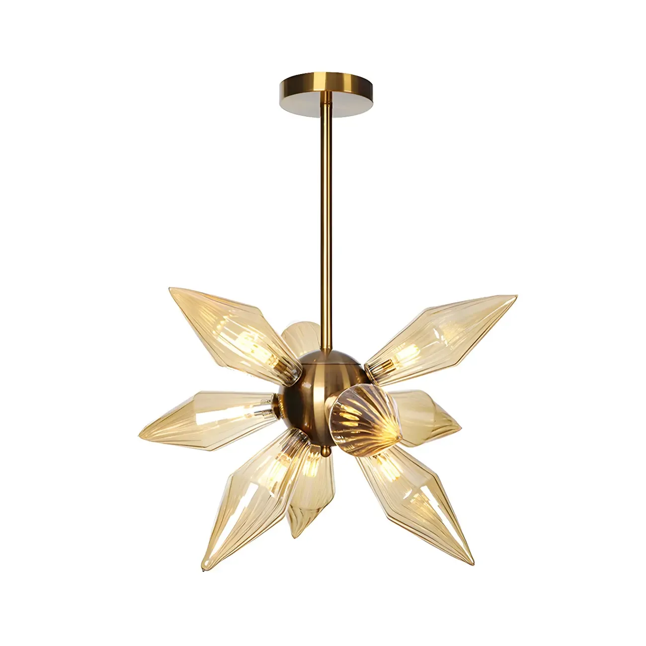 Modern Flower-Shaped Glass Chandelier for Living Room Image - 11