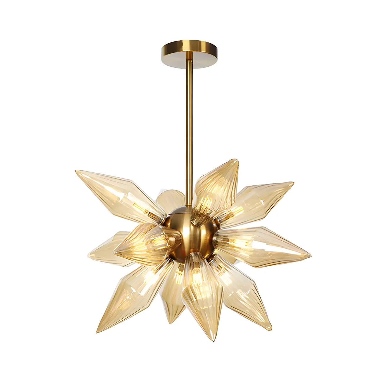 Modern Flower-Shaped Glass Chandelier for Living Room Image - 12 | homeyfad