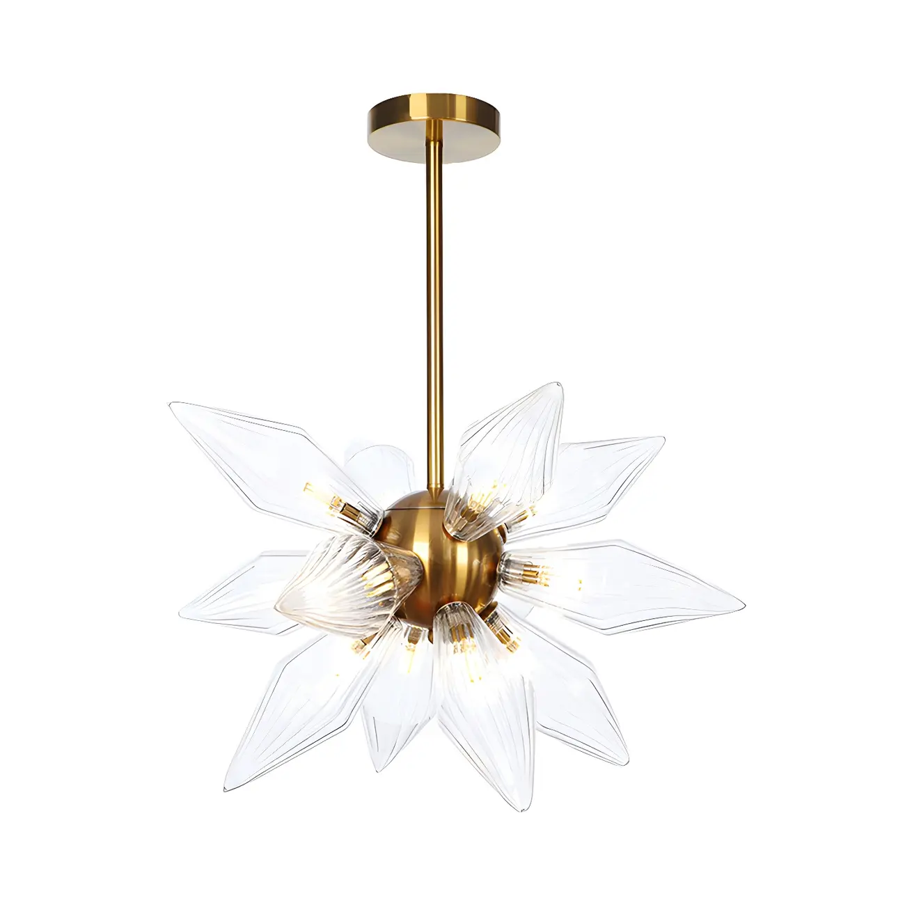 Modern Flower-Shaped Glass Chandelier for Living Room Image - 14 | homeyfad