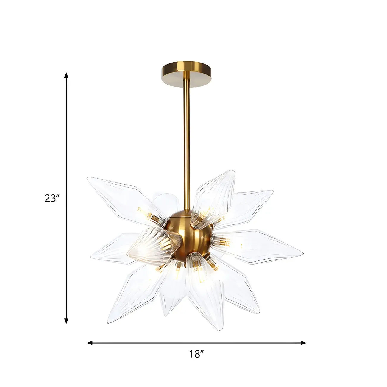 Modern Flower-Shaped Glass Chandelier for Living Room Image - 15