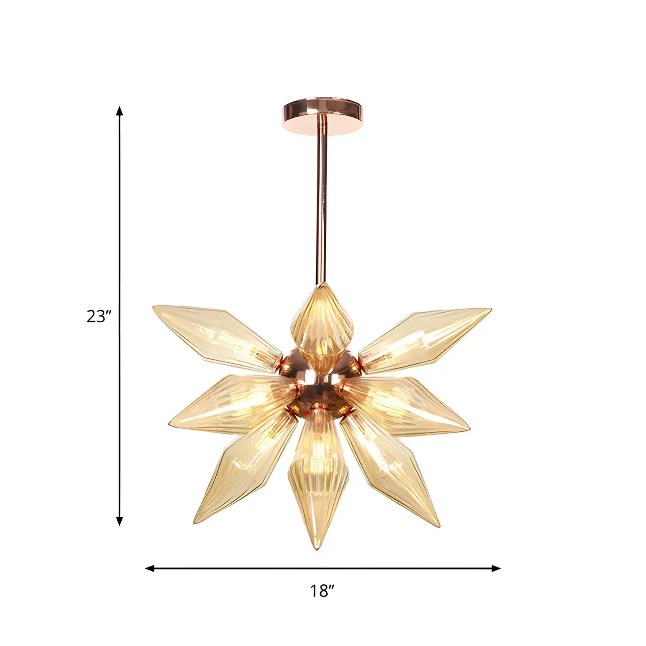 Modern Flower-Shaped Glass Chandelier for Living Room Image - 17