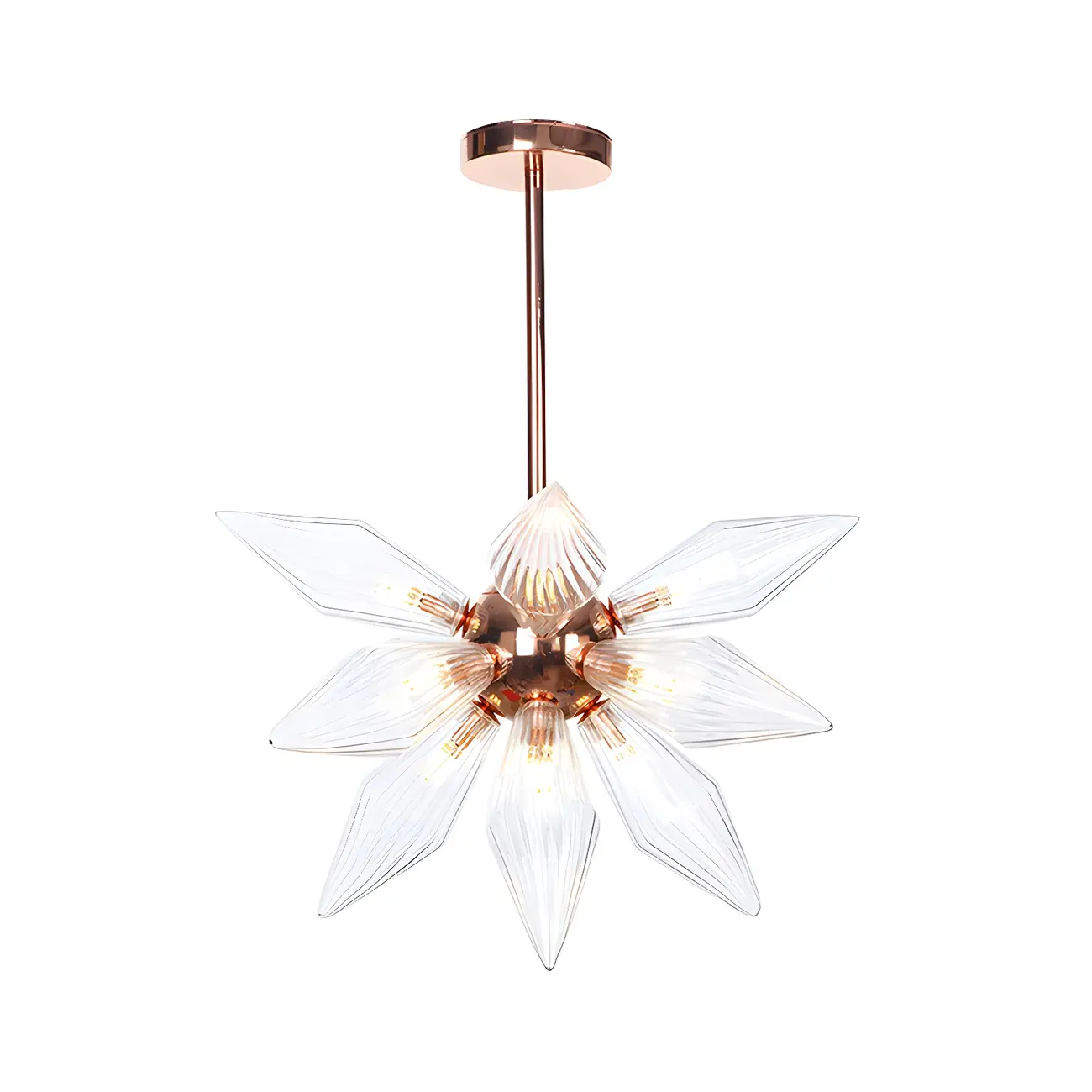 Modern Flower-Shaped Glass Chandelier for Living Room Image - 19 | homeyfad