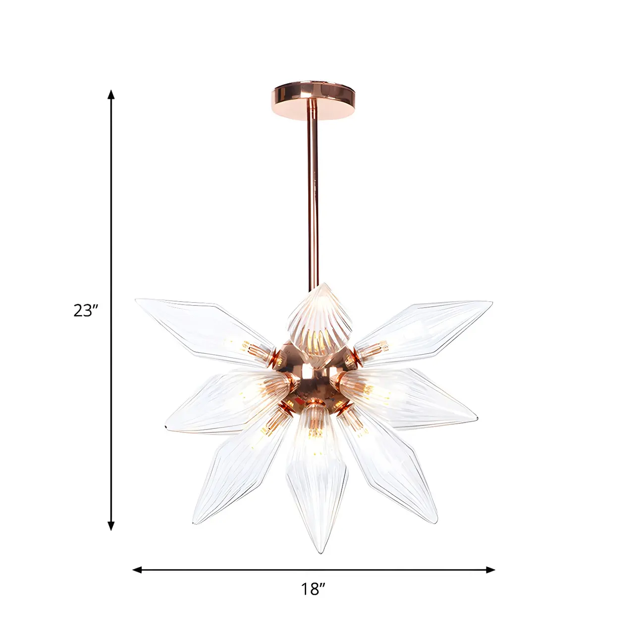 Modern Flower-Shaped Glass Chandelier for Living Room Image - 20 | homeyfad