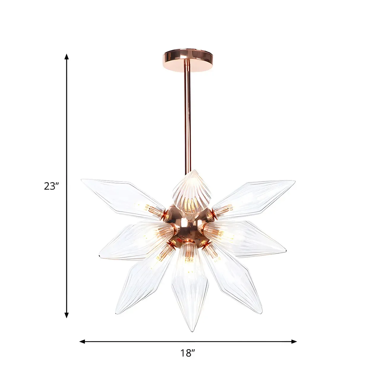 Modern Flower-Shaped Glass Chandelier for Living Room Image - 20