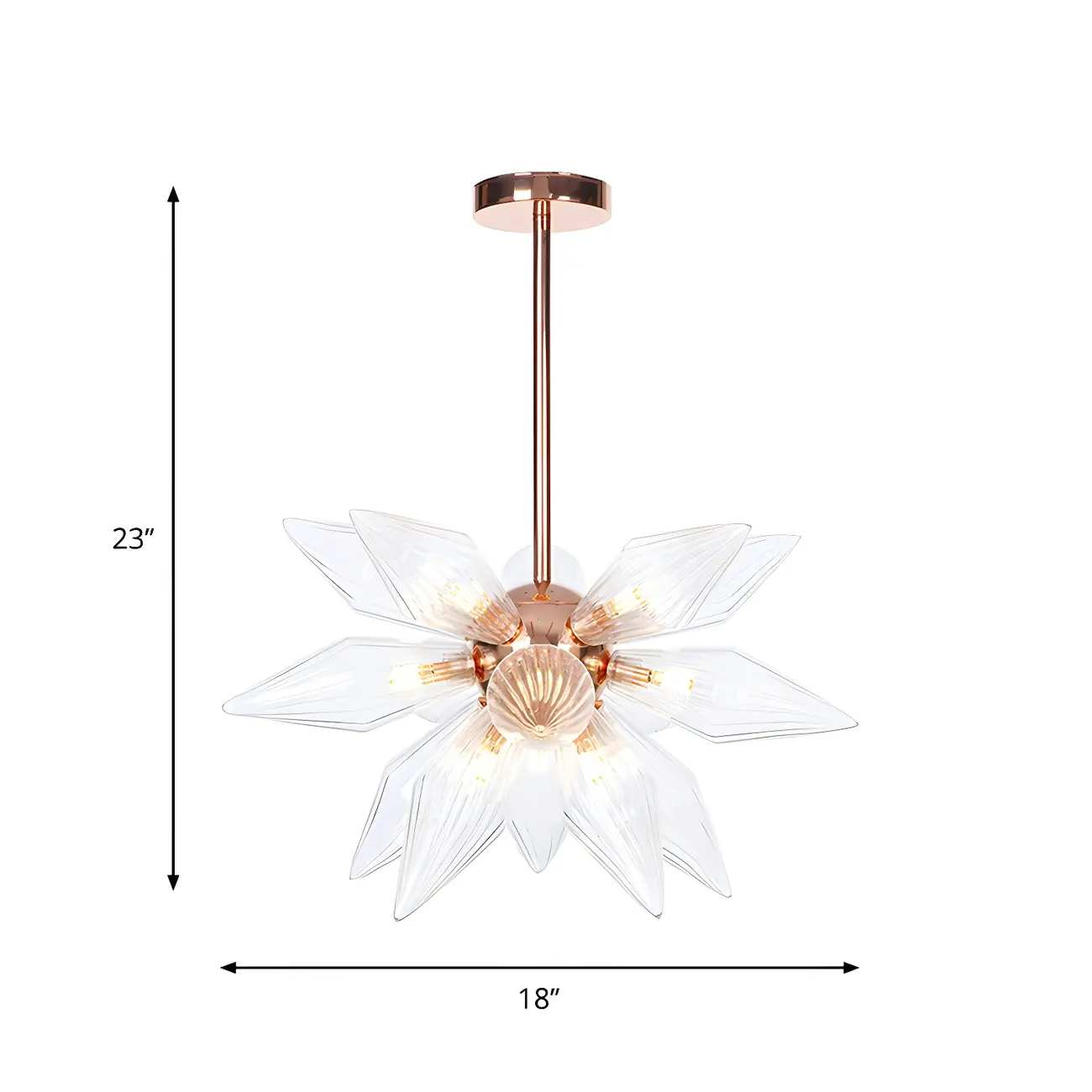 Modern Flower-Shaped Glass Chandelier for Living Room Image - 22 | homeyfad