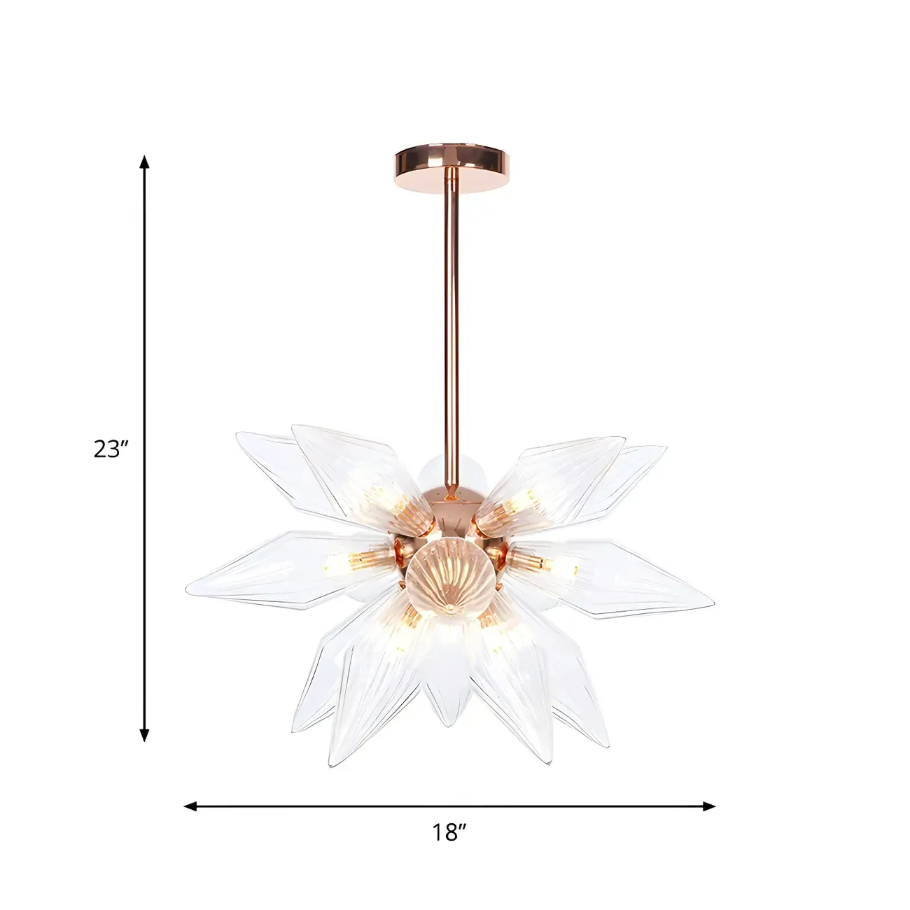 Modern Flower-Shaped Glass Chandelier for Living Room Image - 22