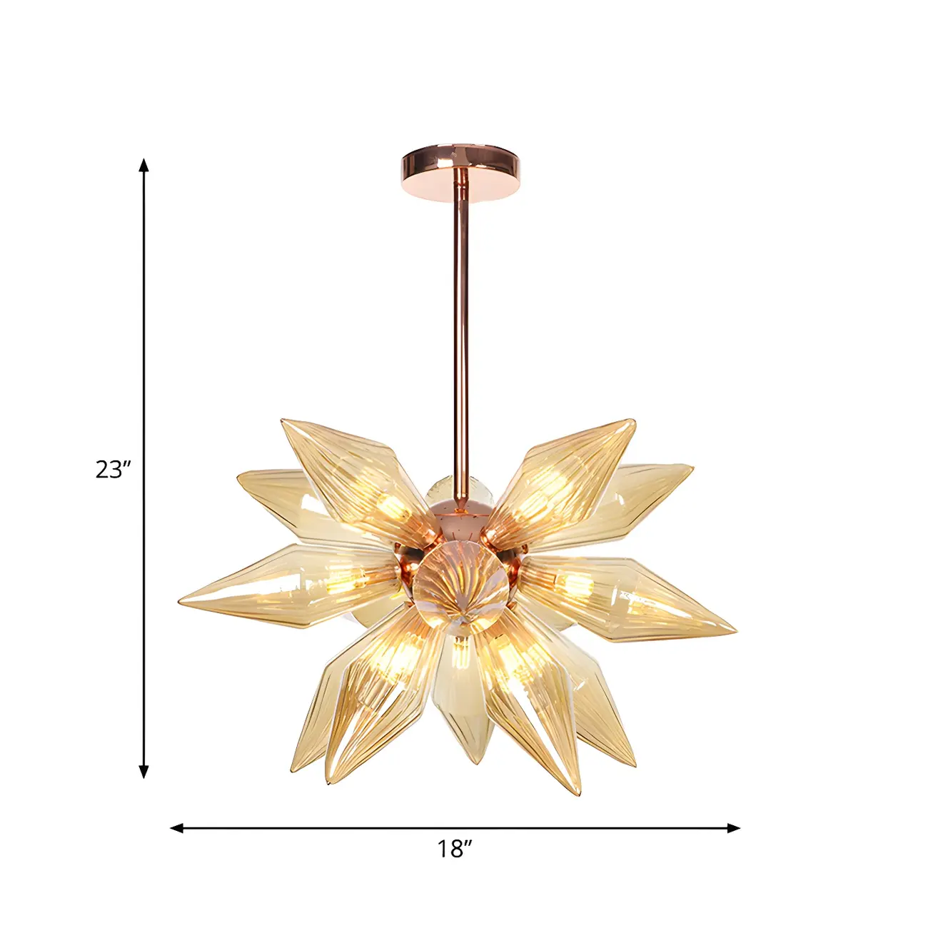 Modern Flower-Shaped Glass Chandelier for Living Room Image - 24 | homeyfad