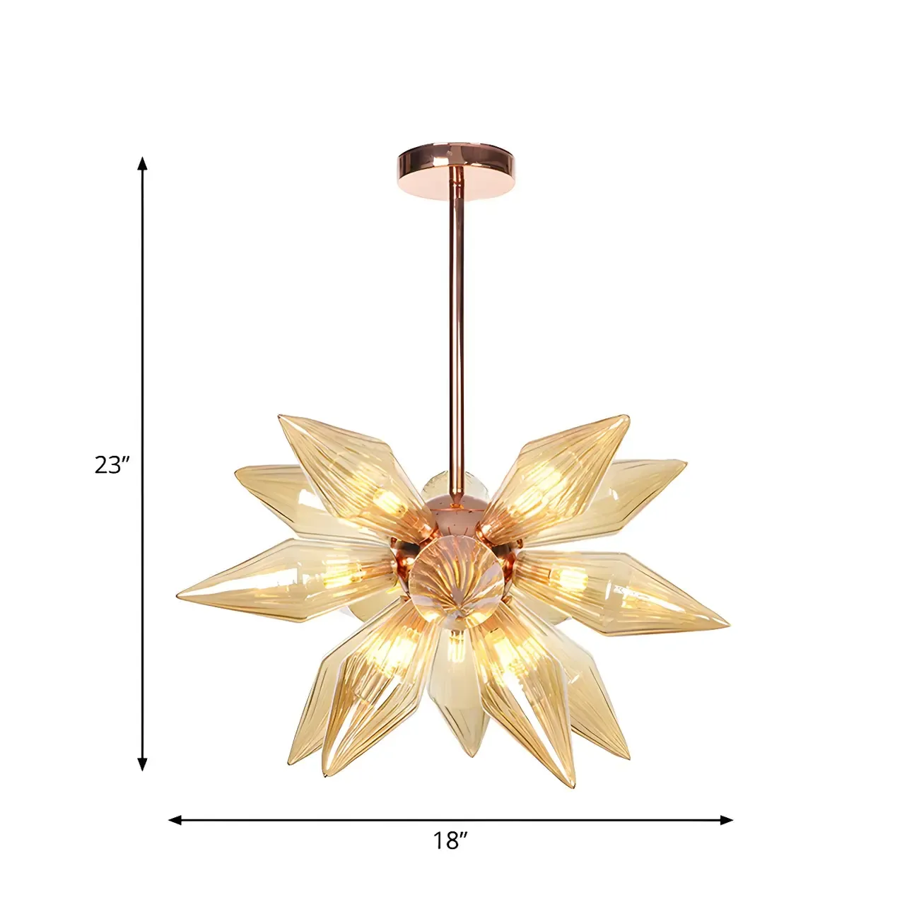 Modern Flower-Shaped Glass Chandelier for Living Room Image - 24