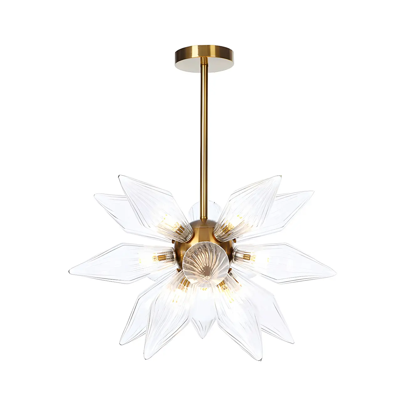 Modern Flower-Shaped Glass Chandelier for Living Room Image - 26 | homeyfad