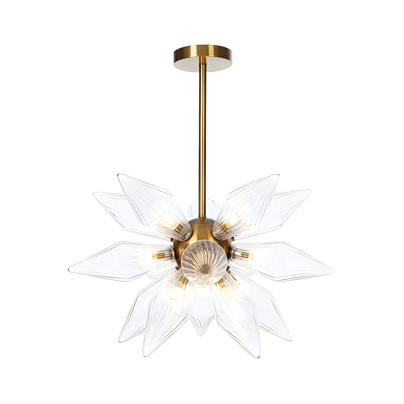 Modern Flower-Shaped Glass Chandelier for Living Room Image - 26