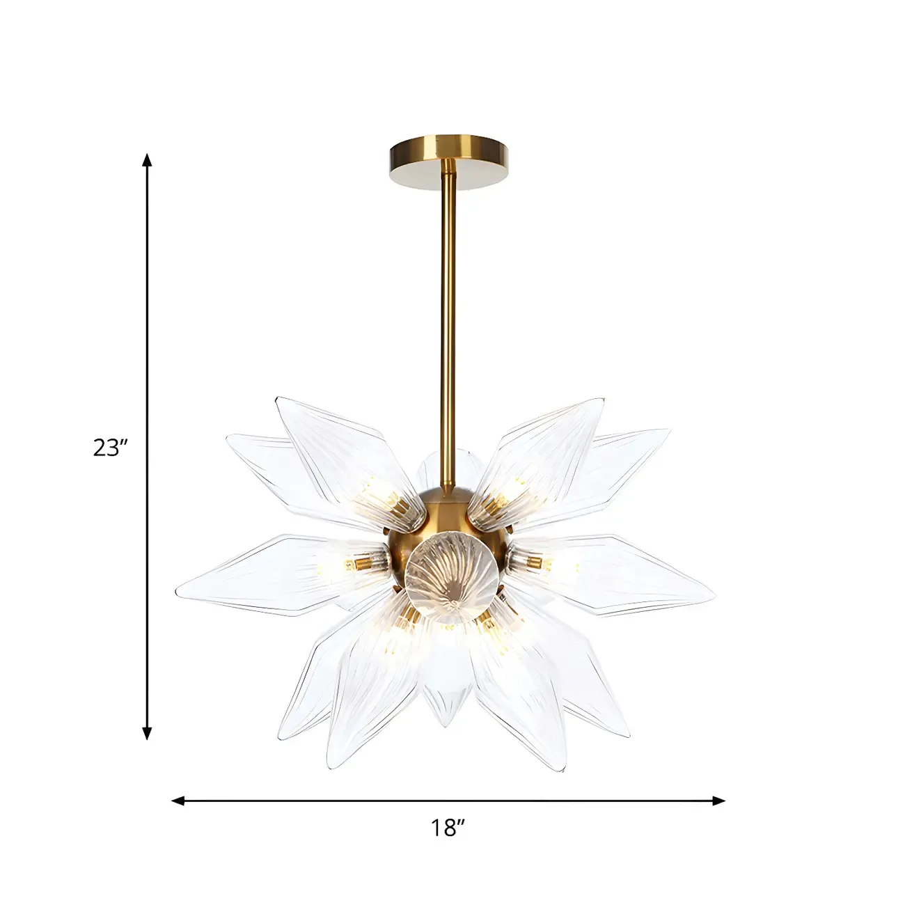 Modern Flower-Shaped Glass Chandelier for Living Room Image - 27