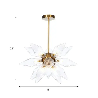 Modern Flower-Shaped Glass Chandelier for Living Room Image - 27
