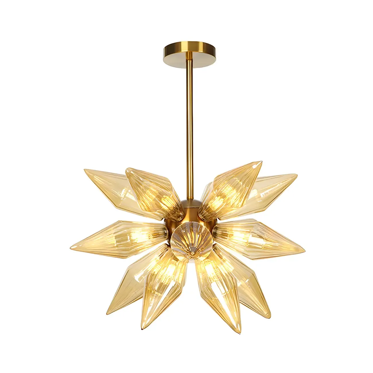 Modern Flower-Shaped Glass Chandelier for Living Room Image - 28