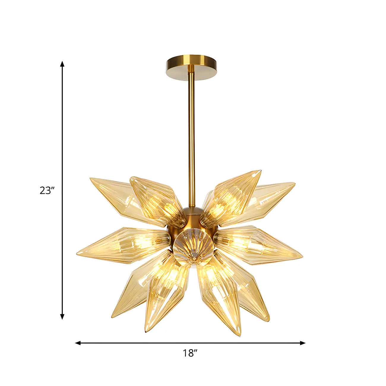 Modern Flower-Shaped Glass Chandelier for Living Room Image - 29 | homeyfad