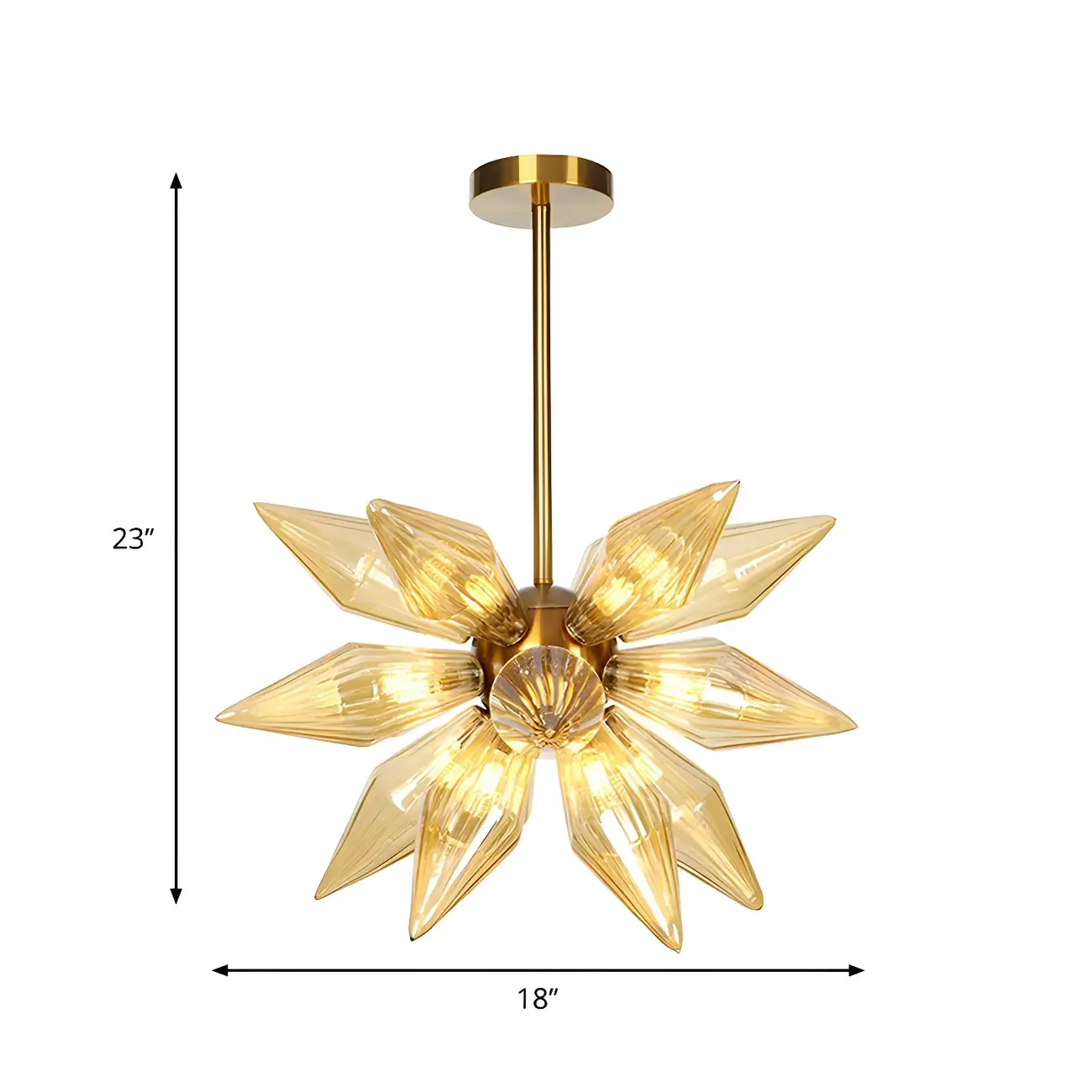 Modern Flower-Shaped Glass Chandelier for Living Room Image - 29