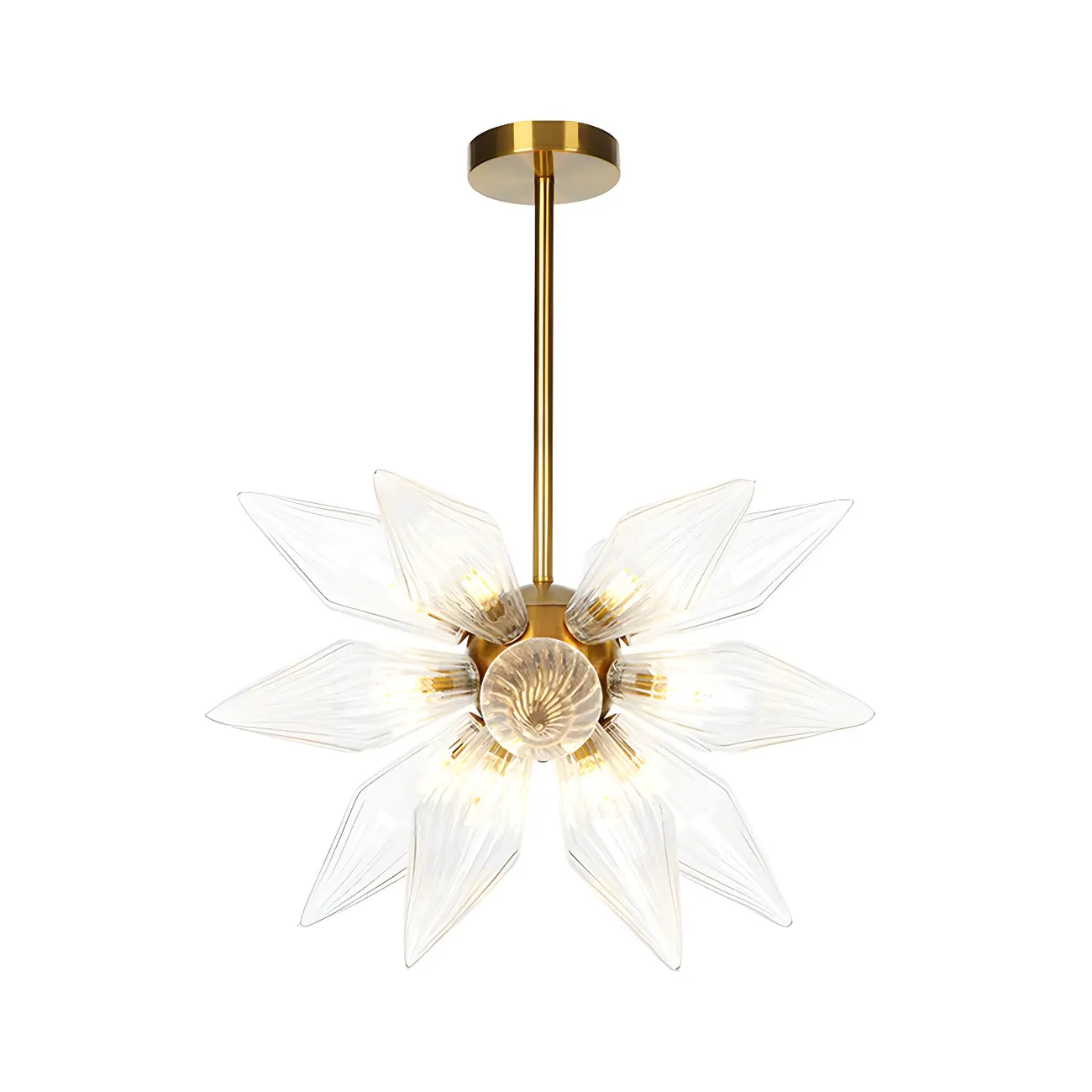 Modern Flower-Shaped Glass Chandelier for Living Room Image - 30 | homeyfad