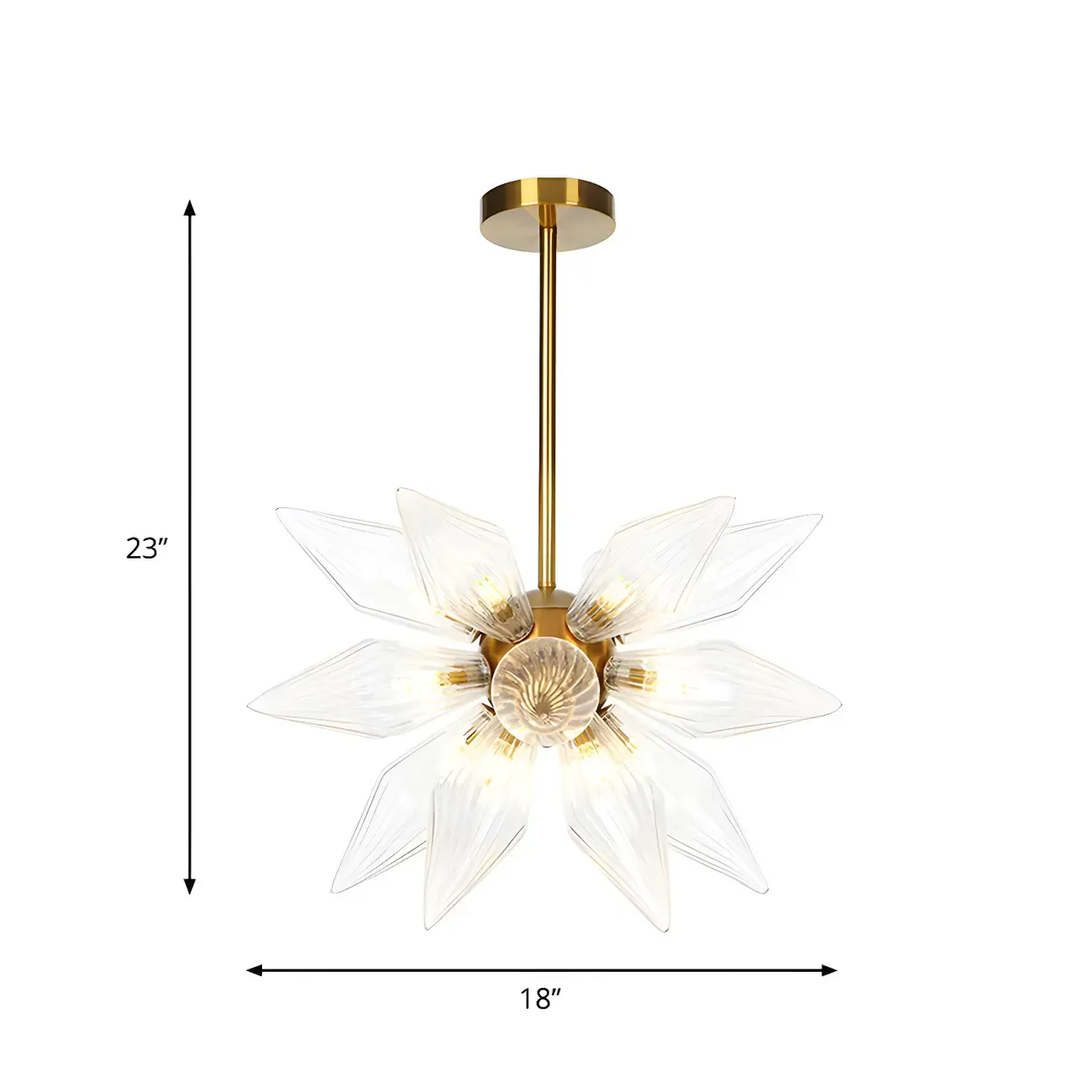 Modern Flower-Shaped Glass Chandelier for Living Room Image - 31