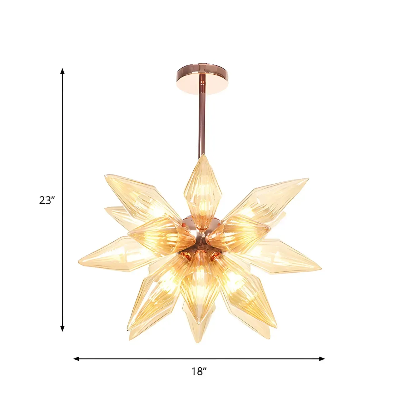 Modern Flower-Shaped Glass Chandelier for Living Room Image - 33