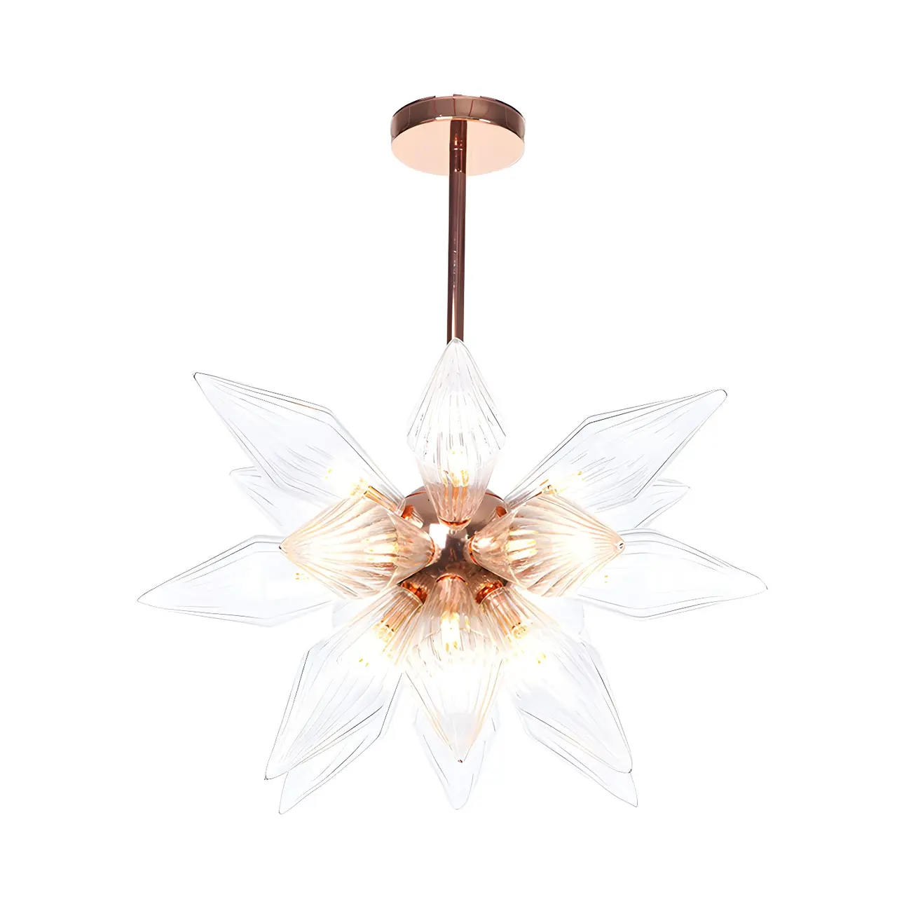 Modern Flower-Shaped Glass Chandelier for Living Room Image - 34 | homeyfad