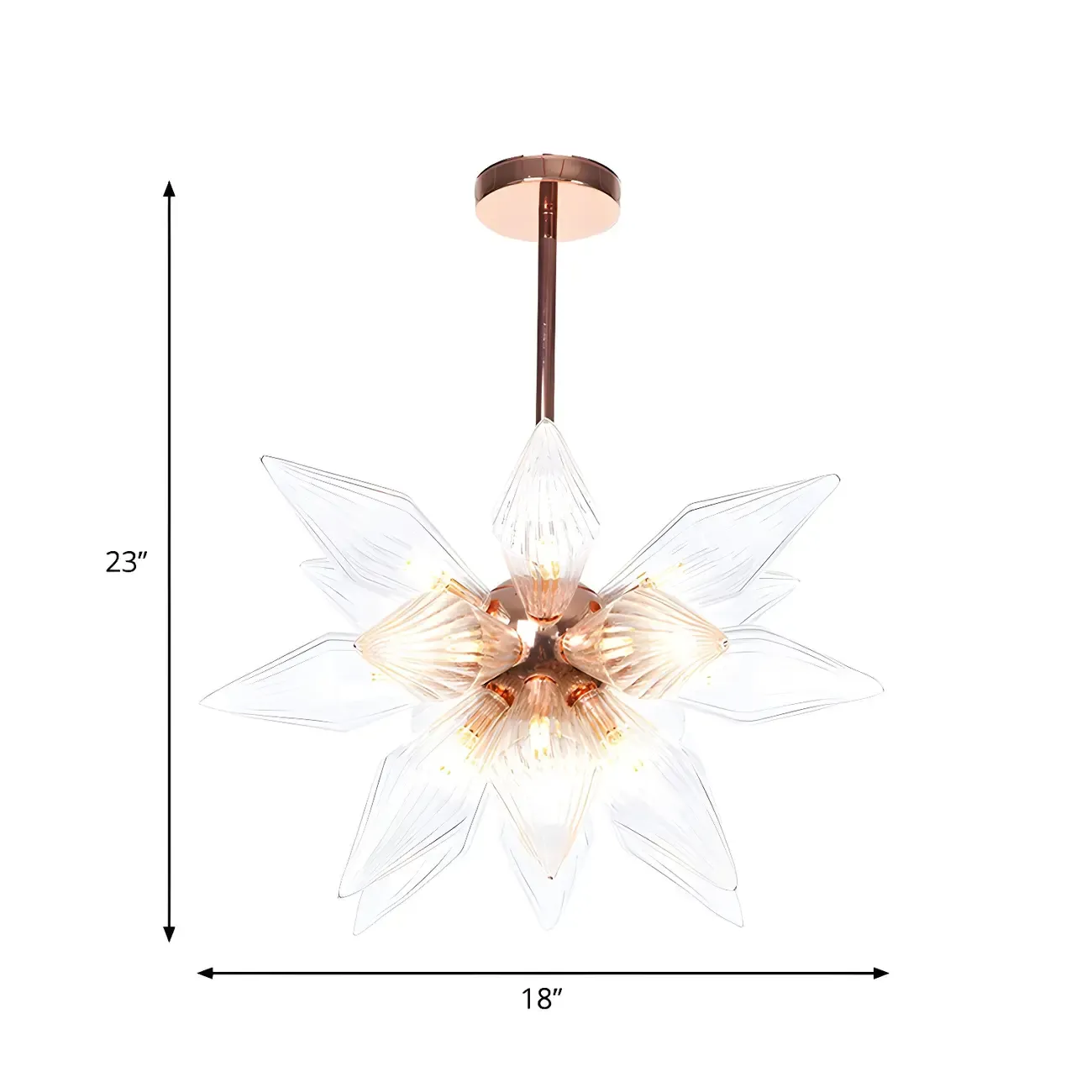 Modern Flower-Shaped Glass Chandelier for Living Room Image - 35