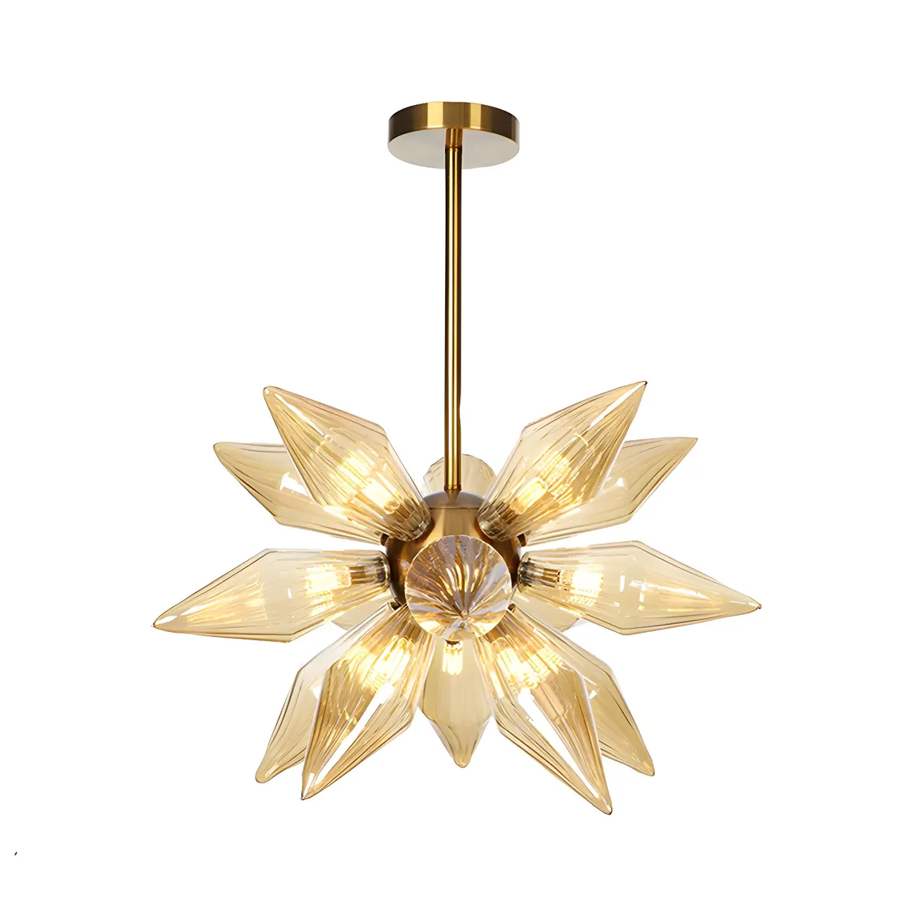 Modern Flower-Shaped Glass Chandelier for Living Room Image - 36 | homeyfad