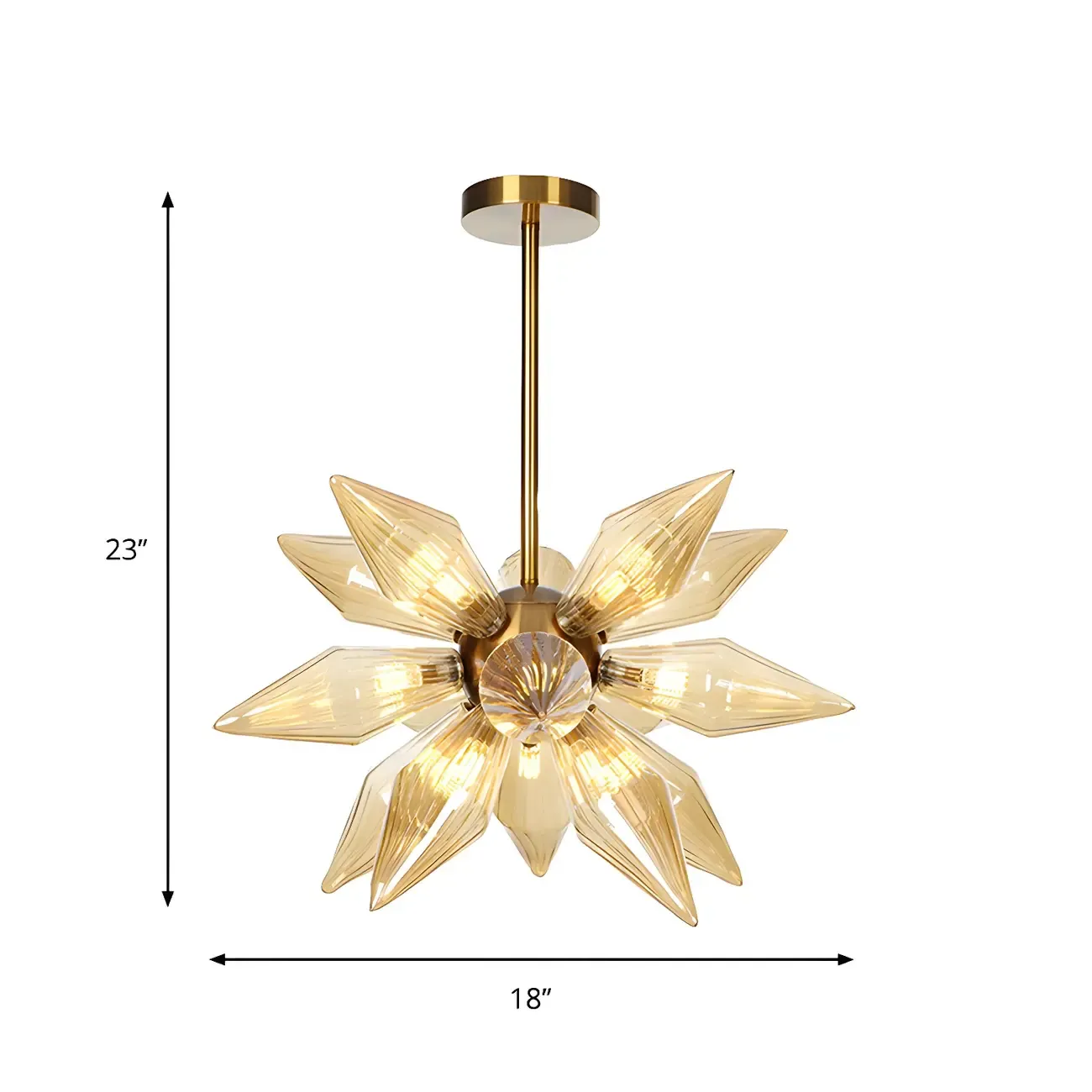 Modern Flower-Shaped Glass Chandelier for Living Room Image - 37