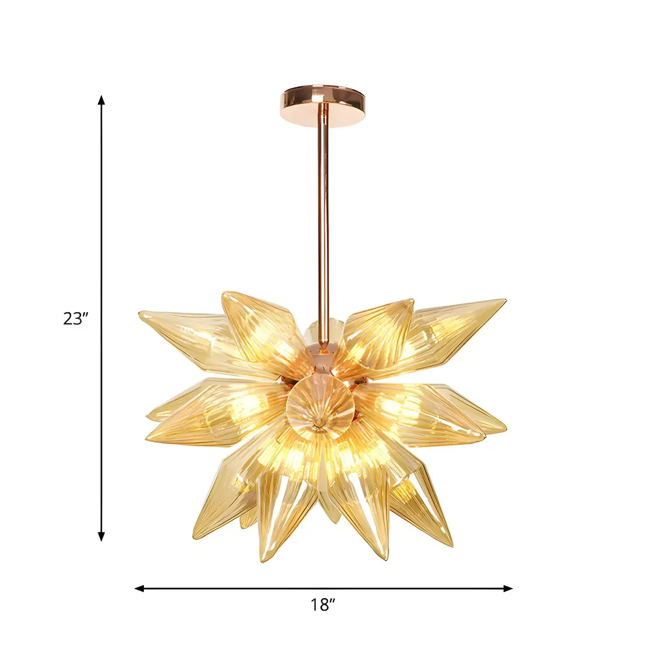 Modern Flower-Shaped Glass Chandelier for Living Room Image - 39
