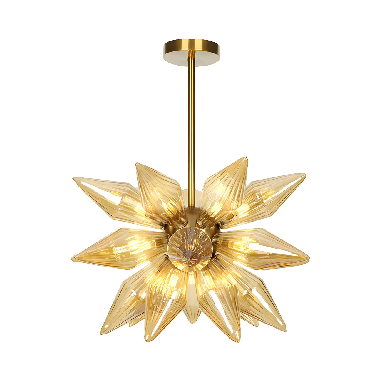 Modern Flower-Shaped Glass Chandelier for Living Room Image - 40 | homeyfad