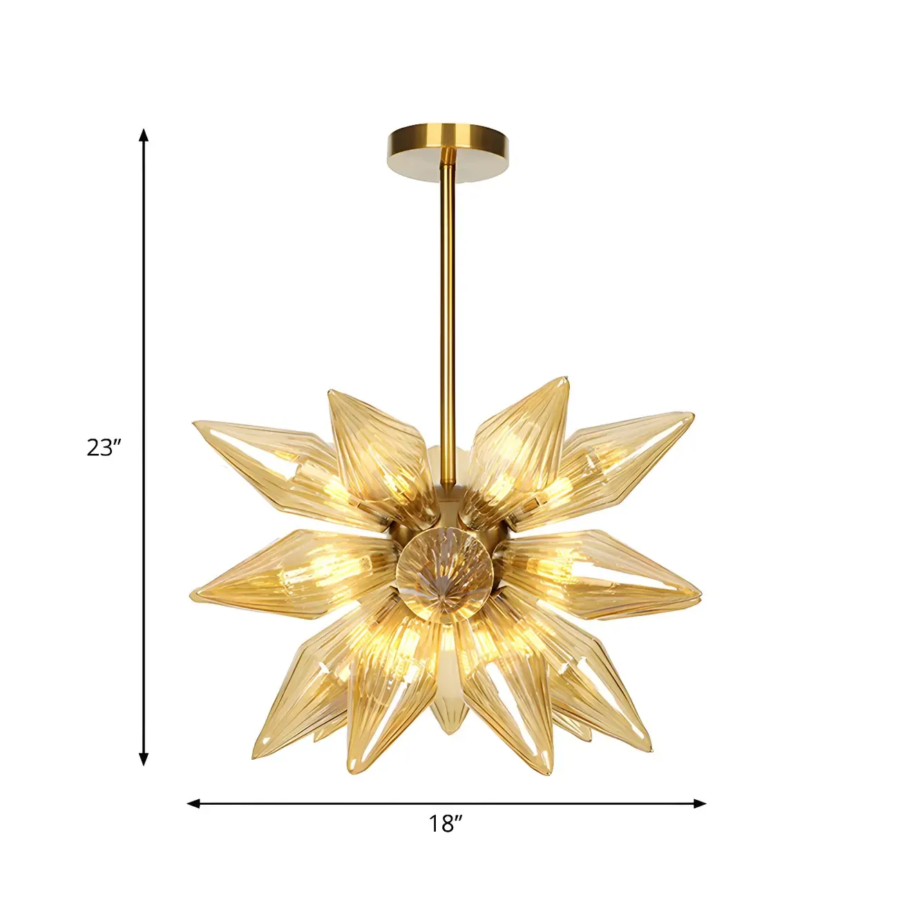 Modern Flower-Shaped Glass Chandelier for Living Room Image - 41