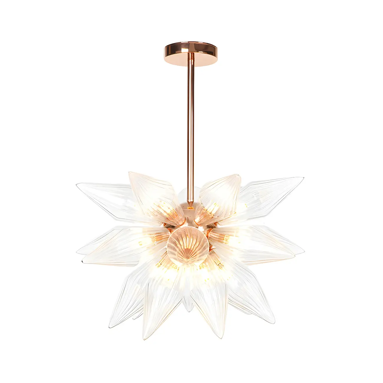 Modern Flower-Shaped Glass Chandelier for Living Room Image - 42 | homeyfad
