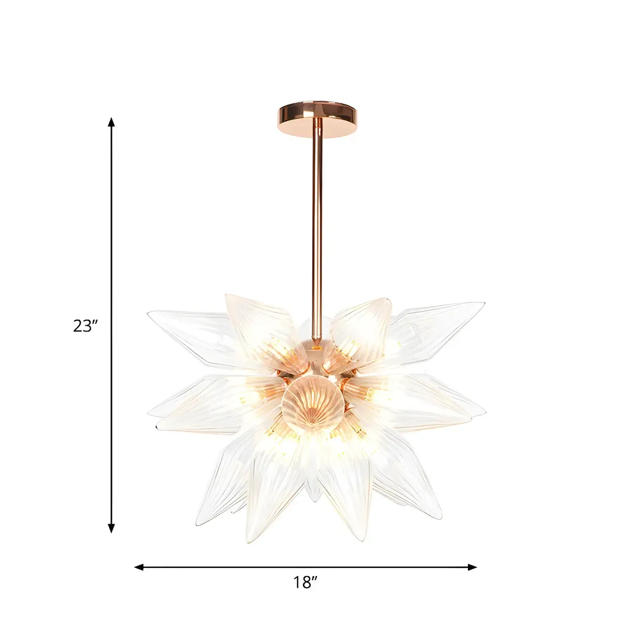 Modern Flower-Shaped Glass Chandelier for Living Room Image - 43